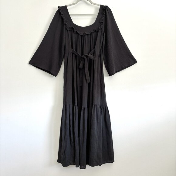 Christy Dawn The Elodie Dress in Black Wide Sleeves Back Tie Women’s Size Small - Picture 7 of 8
